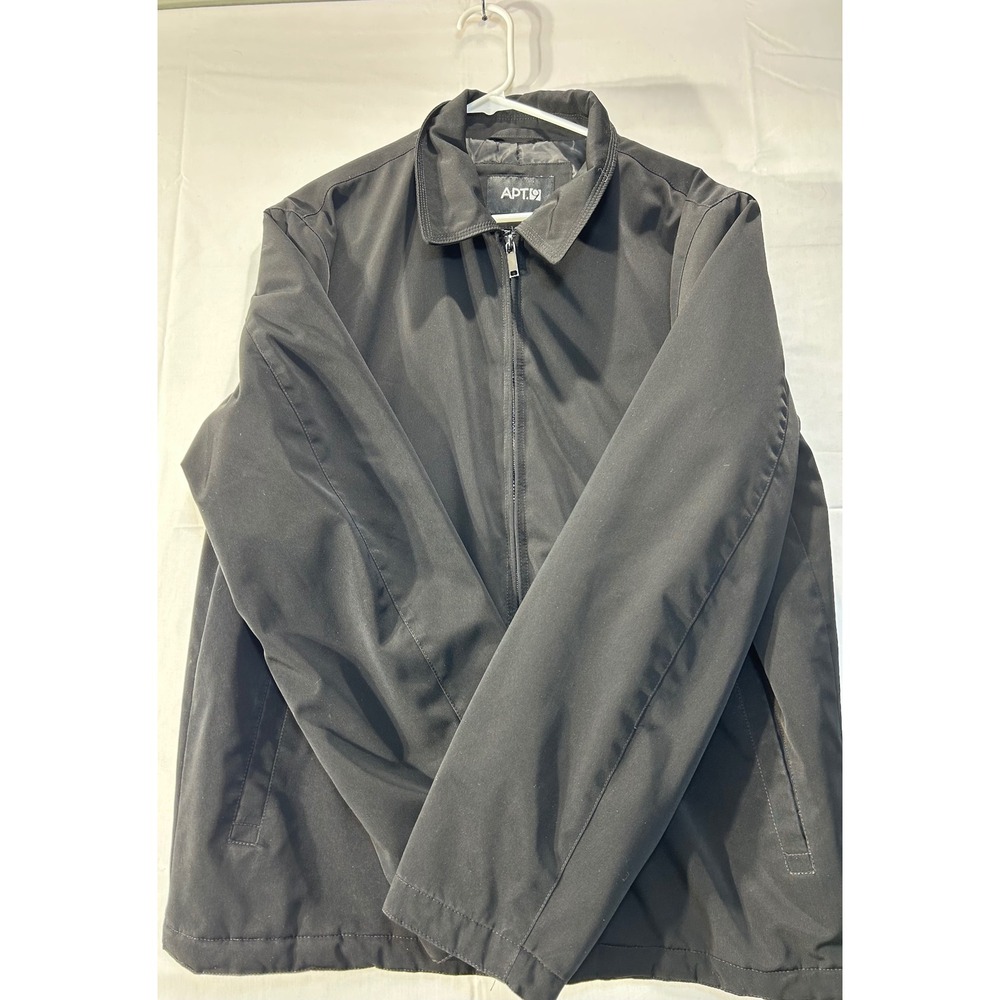 Apt. 9 Mens Harrington Jacket Black Full Zip Lightweight Coat Large